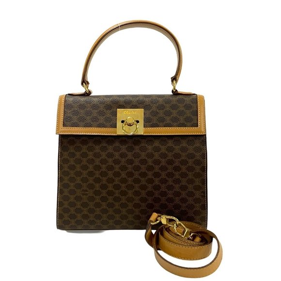 CELINE Brown Leather Shoulder Bag - Picture 1 of 9